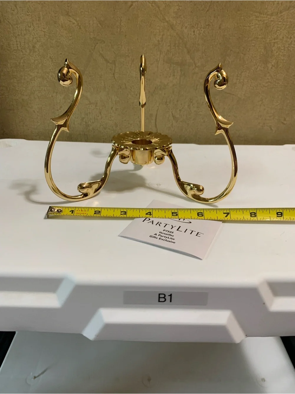 Partylite 24k gold plated Hurricane Candle Holder  P7505 NEW in Box